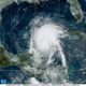 Hurricane Beryl from NOAA GOES 16 satellite over Mexico and the Gulf of Mexico on the morning of July 5, 2024.