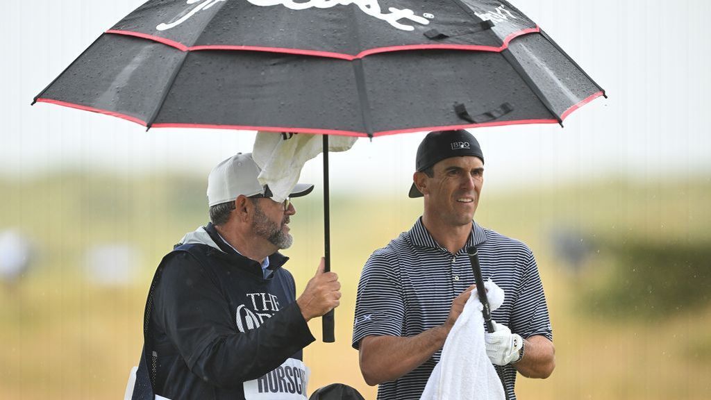 Billy Horschel holds one-shot lead at rainy Open Championship