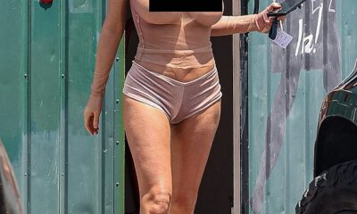 The Australian architect, 29, shocked onlookers as she fully exposed her breasts in a completely see-through netted top on her way to the Melrose Tanning Company salon yesterday