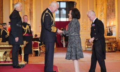 Iconic singer Shirley Bassey receives top honour from the King Charles III