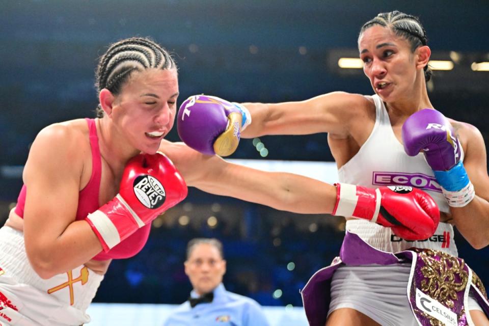 Amanda Serrano was at her destructive best against Stevie Morgan in the co-main event (Getty Images)