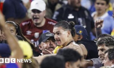 Liverpool's Darwin Núñez in clash with fans after Uruguay match