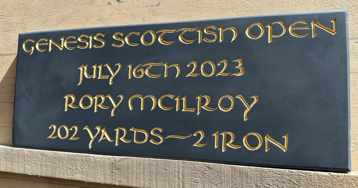 Plaque at Scottish Open course pays tribute to Rory McIlroy shot