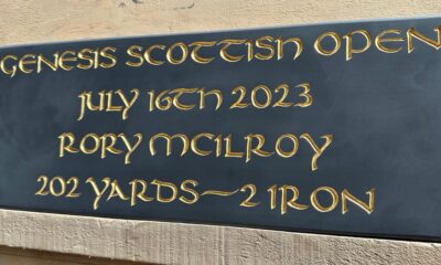 Plaque at Scottish Open course pays tribute to Rory McIlroy shot