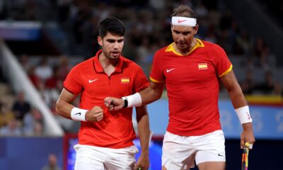 Rafael Nadal and Carlos Alcaraz roar to opening doubles victory in 'Nadalcaraz' debut