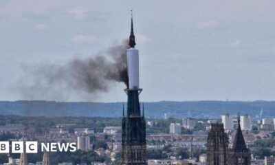 Rouen cathedral evacuated after spire blaze