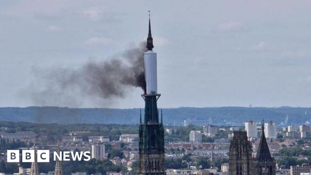 Rouen cathedral evacuated after spire blaze