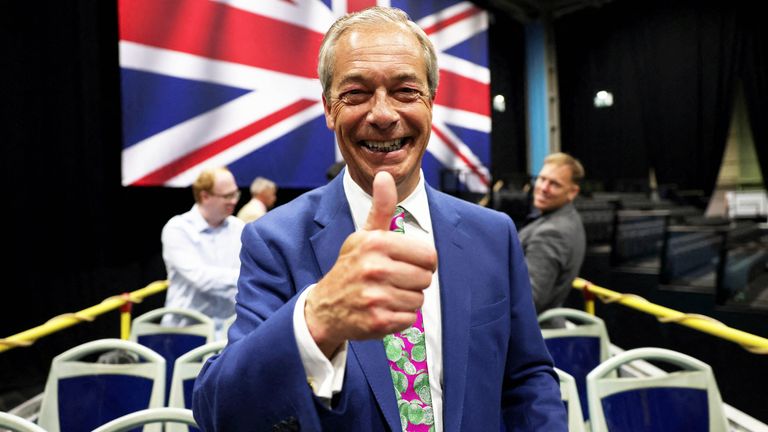 Nigel Farage after his interviews to reporters.
Pic: Reuters