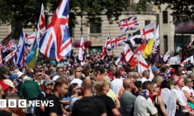 Thousands join Tommy Robinson march in London