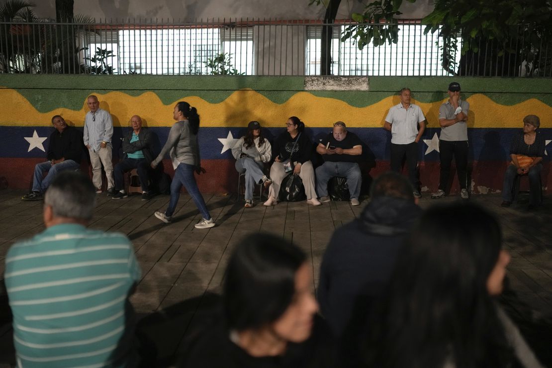 Voters lining up before polls opened on July 28, 2024, in Caracas, Venezuela.