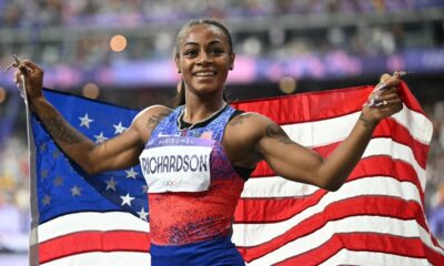 Sha’Carri Richardson takes silver in women’s 100m final at her first Olympics