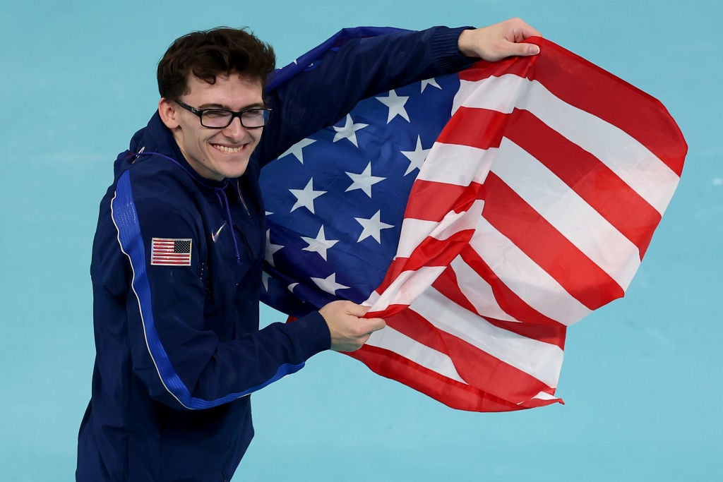 USA’s Stephen Nedoroscik – aka ‘Pommel Horse Guy’ – knocked Whitlock off the podium to win bronze