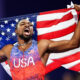 Noah Lyles wins 100 meters in photo finish for first of possible four gold medals