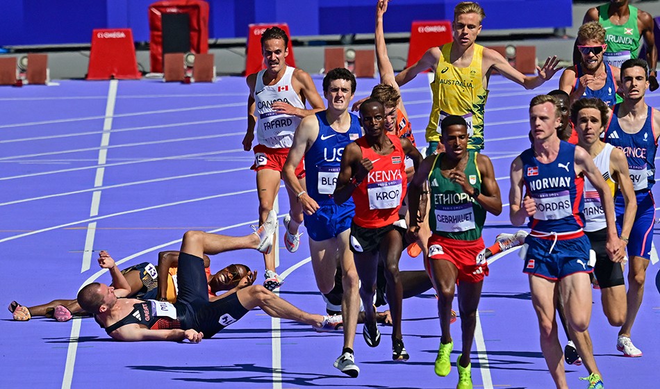 George Mills makes Olympic 5000m final after dramatic fall in heats