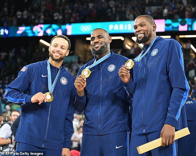 Curry (left), James (centre) and Kevin Durant (right) provided the USA with an iconic nucleus