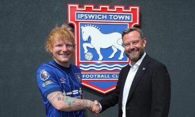 Ed Sheeran and Ipswich Town CEO and chairman Mark Ashton. Pic: Ipswich Town FC