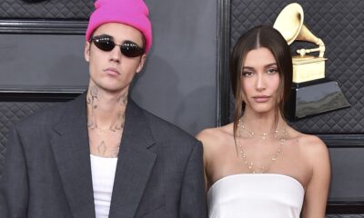 Justin and Hailey Bieber at the 64th Annual Grammy Awards in 2022. Pic: Jordan Strauss/Invision/AP