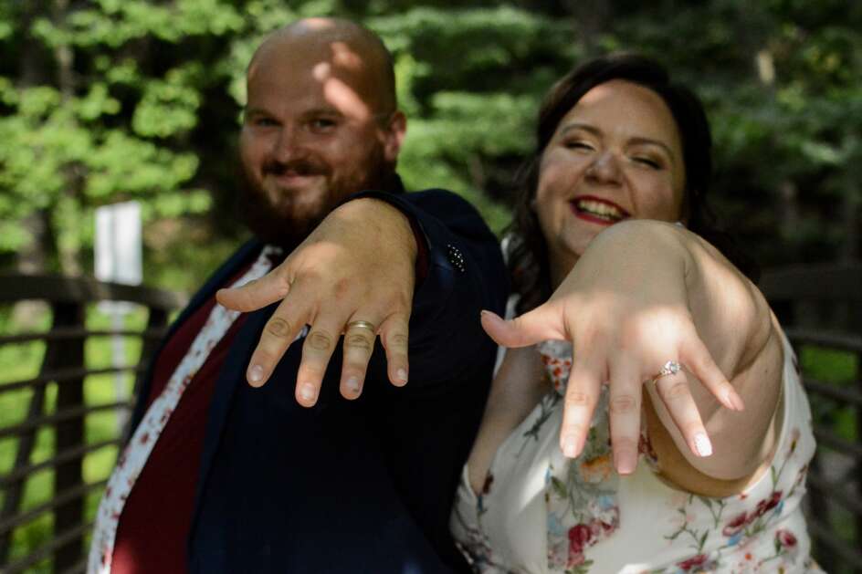 My husband, Sam Kruse, and I couldn't be more excited to share not only a last name, but a life together. (Photo by Morgan Humphrey)