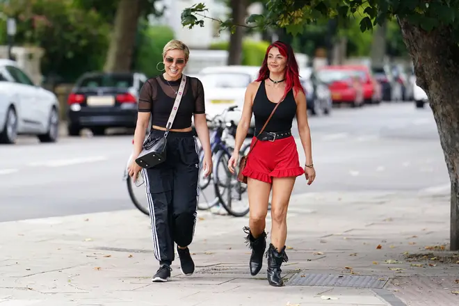 Strictly Come Dancing professional dancers Amy Dowden (left) and Dianne Buswell seen outside a dance studio in London where the dancers have been rehearsing ahead of the new series