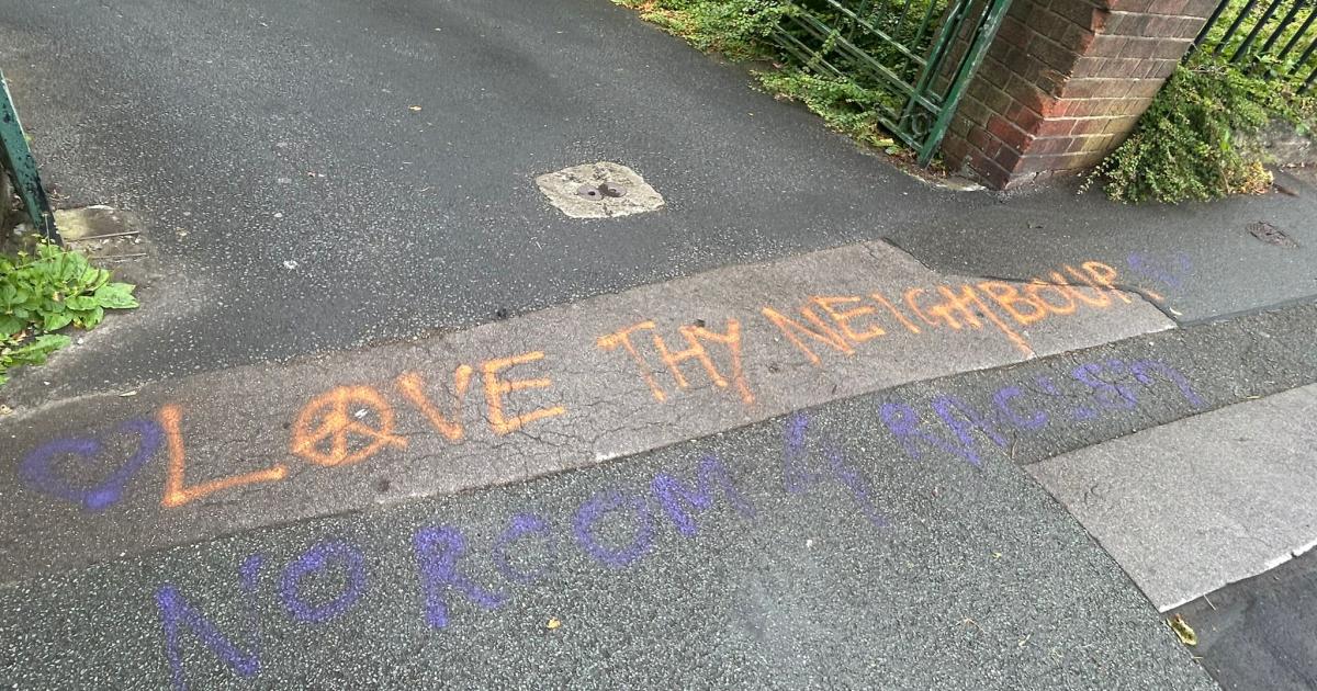 Burnley: Peaceful message left at Thompson Park amid protest rumour