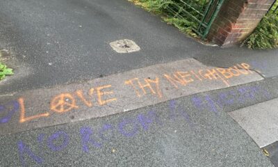 Burnley: Peaceful message left at Thompson Park amid protest rumour