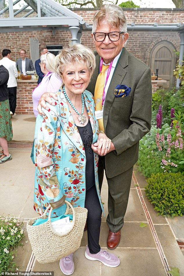 Gloria Hunniford and Stephen Way at the Chelsea Flower Show in London on May 22, 2023