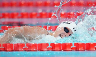 Katie Ledecky wins gold in 1500m freestyle with new Olympic record