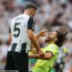 Newcastle United centre back Fabian Schar's first game of the season lasted just 28 minutes after he was sent off for a headbutt