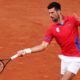 Novak Djokovic in action Thursday at the Paris Olympics.