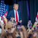 Donald Trump arrives for a rally in the New Holland Arena at the Pennsylvania Farm Show complex in Harrisburg Wednesday, July 31, 2024.