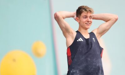 Triumphant Toby Roberts wins gold as teens reign supreme in first-ever Olympic men’s Boulder & Lead final