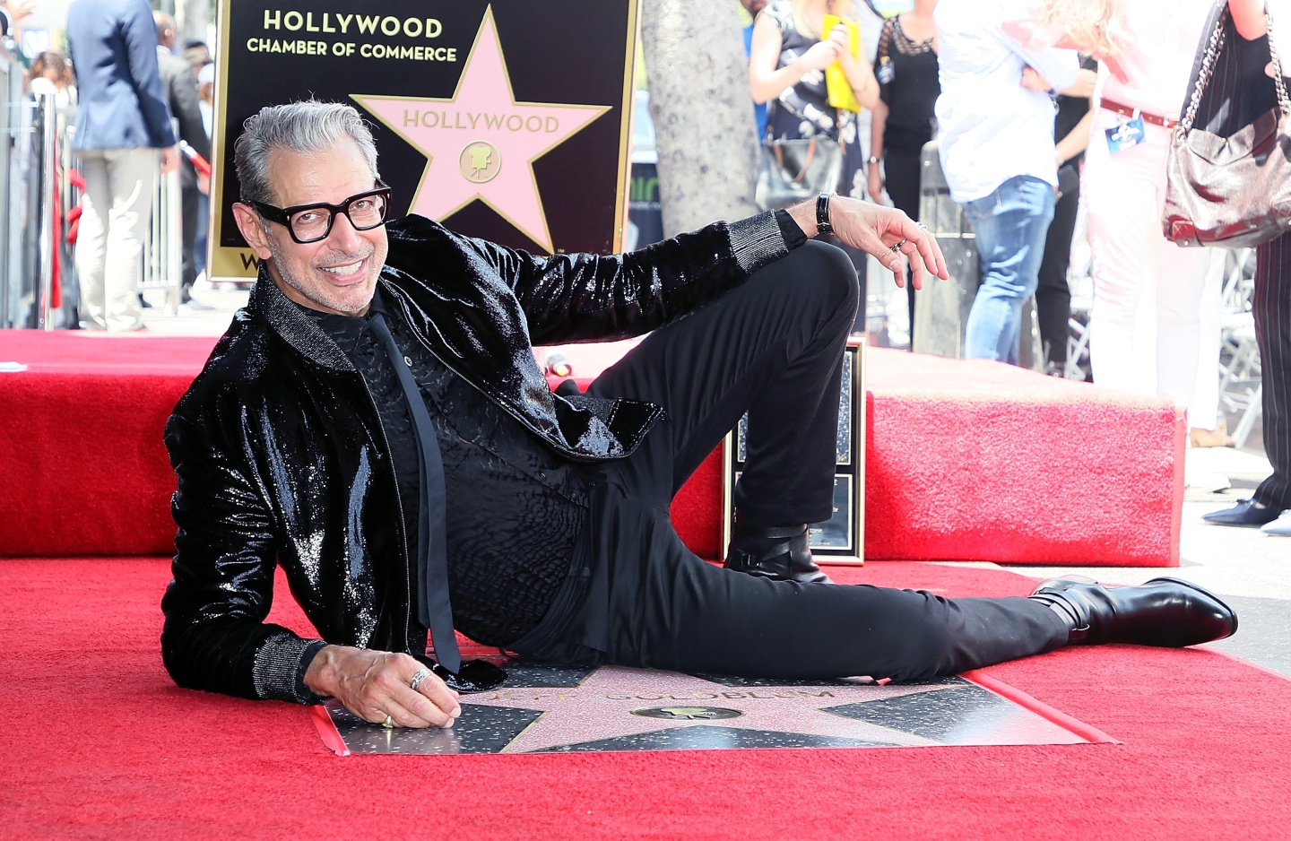 Jeff Goldblum is honored with a star on the Hollywood Walk of Fame in 2018.