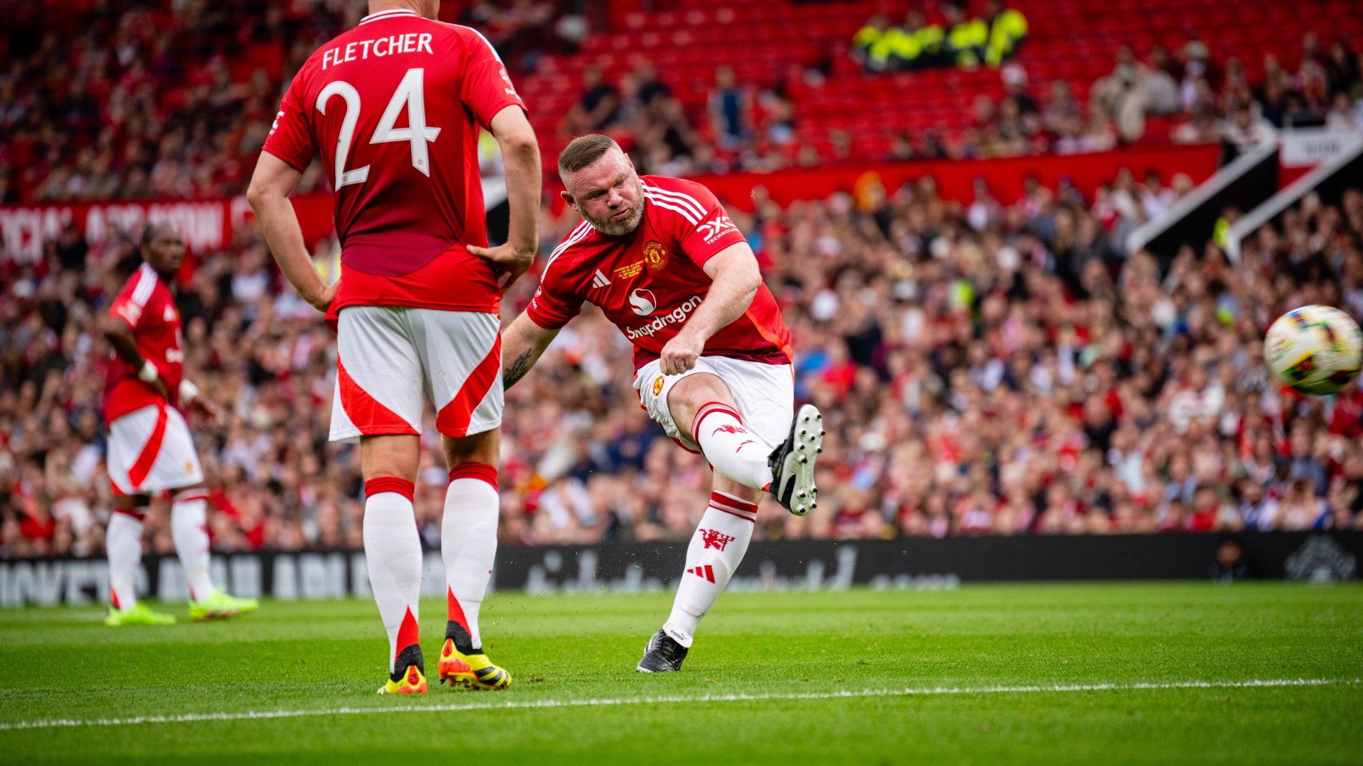 Wayne Rooney mocks himself after breaking Cristiano Ronaldo hoodoo with exquisite free-kick for Manchester United legends