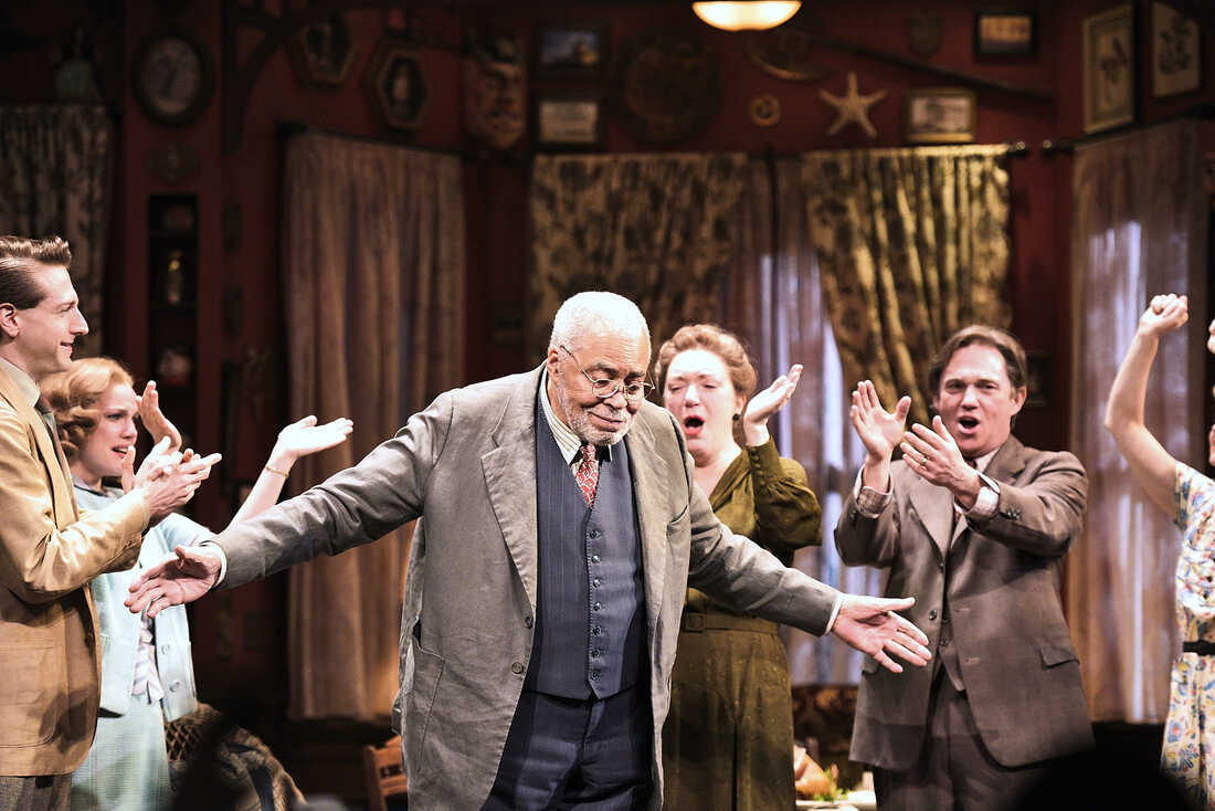 Jones takes a bow after his final performance in Broadway's You Can't Take It With You in 2015.