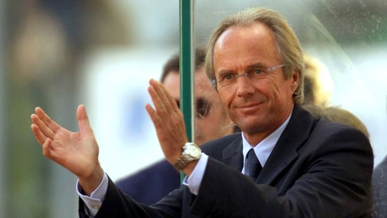 Lazio's Swedish coach Sven-Goran Eriksson gestures at the start of Lazio's Italian Series A match against Brescia inn 2000. 
Pic: Reuters