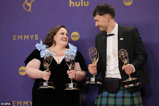 Martha actress Gunning, 38, won Outstanding Supporting Actress in a Limited or Anthology Series or Movie prize for her role as the crazed fan of Gadd's Donny Dunn