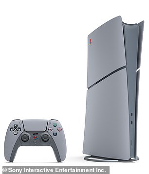 These nostalgic colour options for the PS5 Digital Edition (pictured) have been released to mimic the original PlayStation