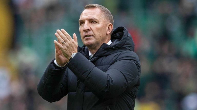 GLASGOW, SCOTLAND - SEPTEMBER 22: Celtic manager Brendan Rodgers at full time during a Premier Sports Cup quarter-final match between Celtic and Falkirk, at Celtic Park, on September 22, 2024, in Glasgow, Scotland. (Photo by Craig Foy / SNS Group)