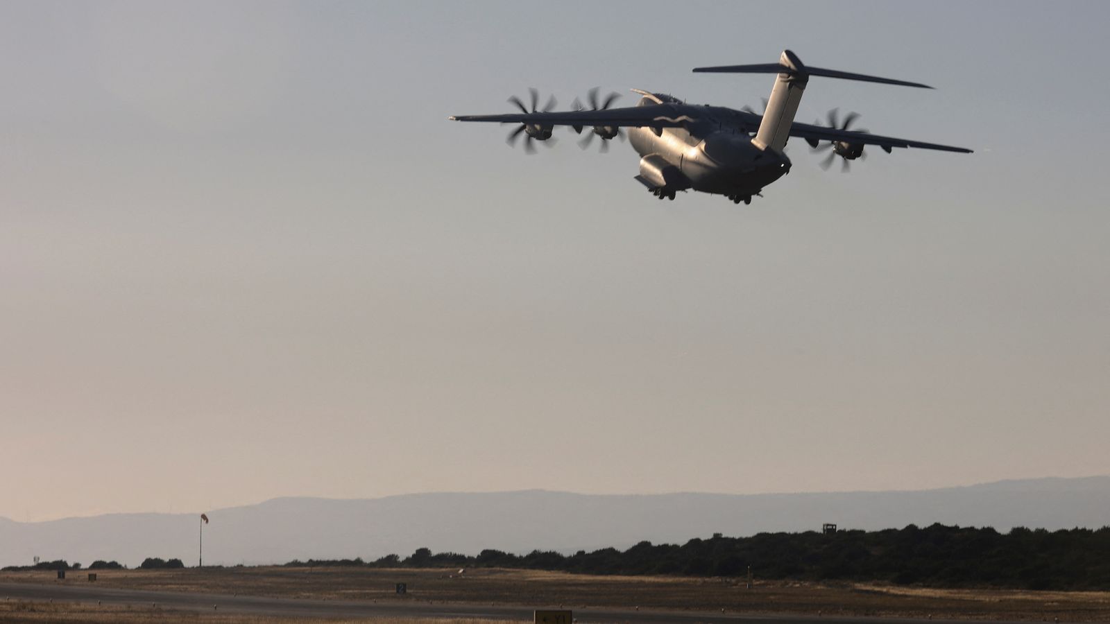 An RAF transport plane taking off from RAF Akrotiri in Cyprus. File pic: Reuters