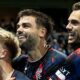 MALMO, SWEDEN - SEPTEMBER 26: Rangers' Ross McCausland (L) celebrates scoring to make it 2-0 with Robin Propper and Nedim Bajrami during a UEFA Europa League Matchday One League Phase match between Malmo FF and Rangers at the Eleda Stadion, on September 26, 2024, in Malmo, Sweden. (Photo by Alan Harvey / SNS Group)