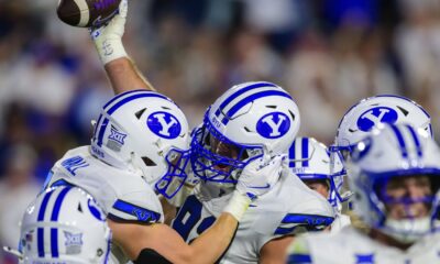 BYU forces 3 turnovers, gets 90-yard punt return TD in 38-9 rout of No. 13 Kansas State