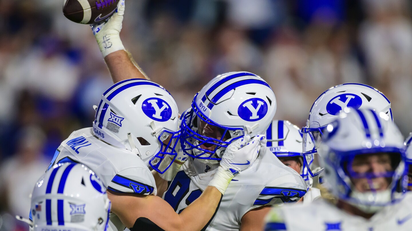 BYU forces 3 turnovers, gets 90-yard punt return TD in 38-9 rout of No. 13 Kansas State