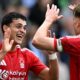 Brighton 2-2 Nottingham Forest: Points shared in a four-goal thriller as Morgan Gibbs-White sent off at Amex