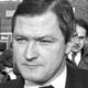 A black and white pic of Pat Finucane