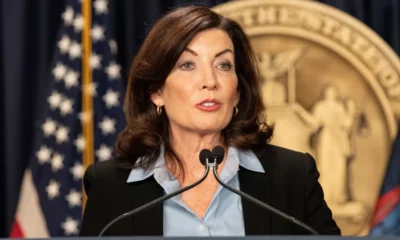 Gov Kathy Hochul speaks in Governor's office in New York on Nov 22^ 2022