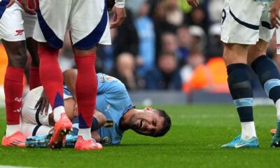 Rodri injury: Man City star in Spain for tests on knee