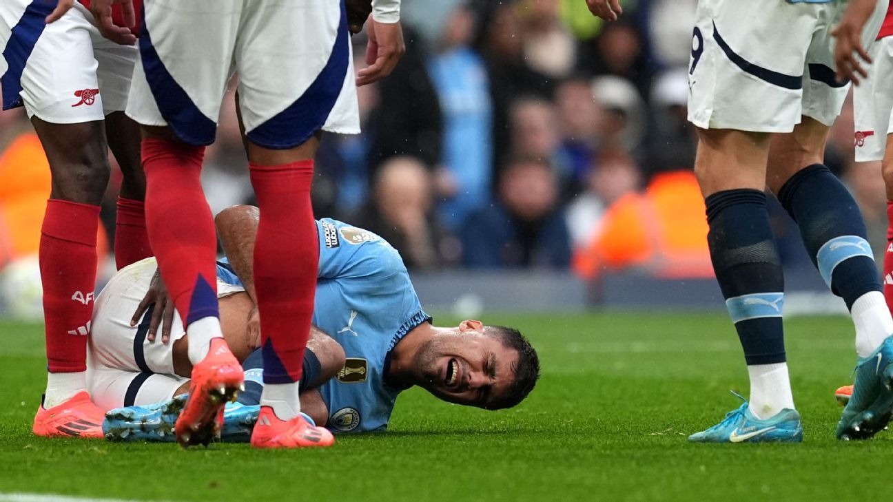 Rodri injury: Man City star in Spain for tests on knee