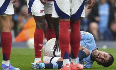 Rodri out 'for a long time' but Man City waits to learn extent of knee injury, Guardiola says