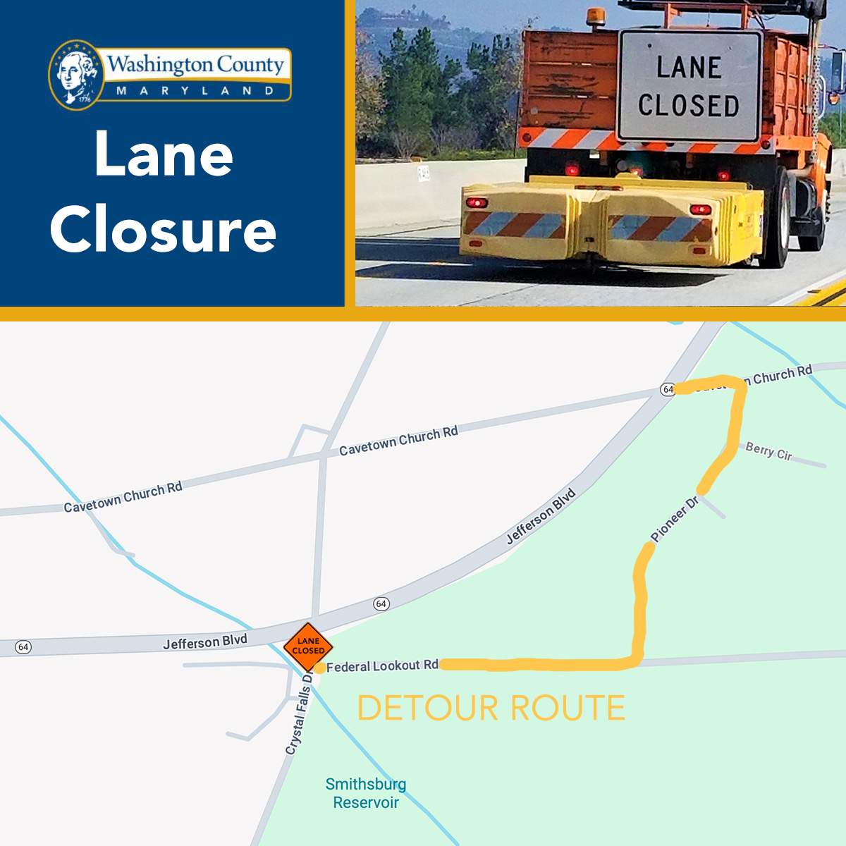 TRAFFIC ALERT: Lane Closure on Crystal Falls Drive