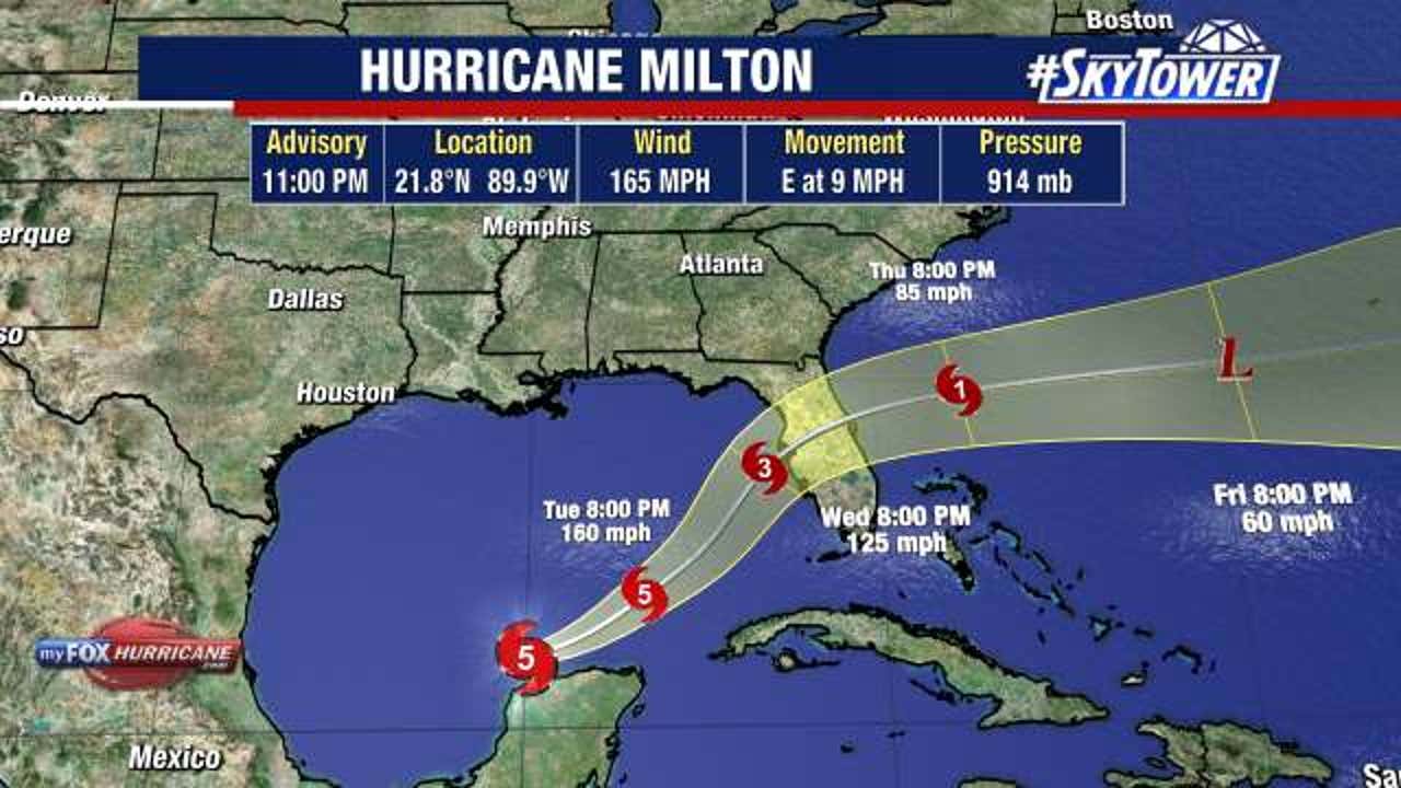 Hurricane Milton tracker: Storm remains Cat. 5 as it approaches Florida’s Gulf coast